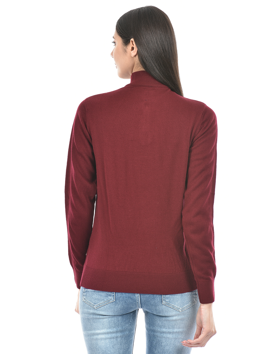 Numero Uno Women Solid Maroon Sweater